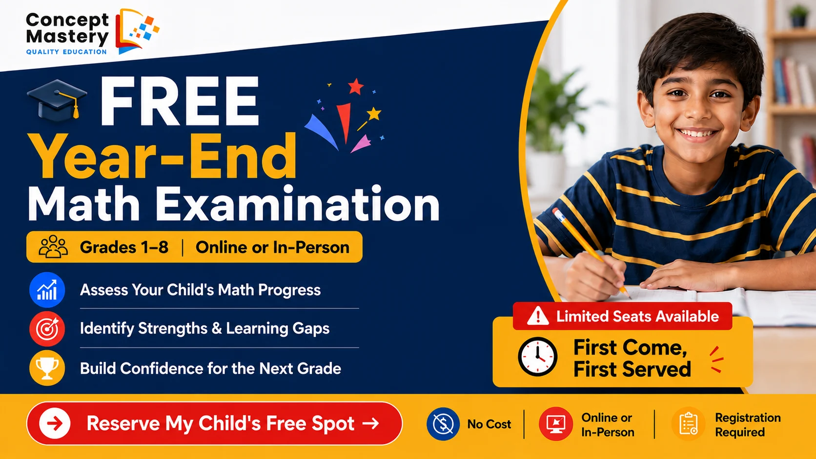 Free Year-End Math Exam 2026 for Grades 1-8 - Concept Mastery