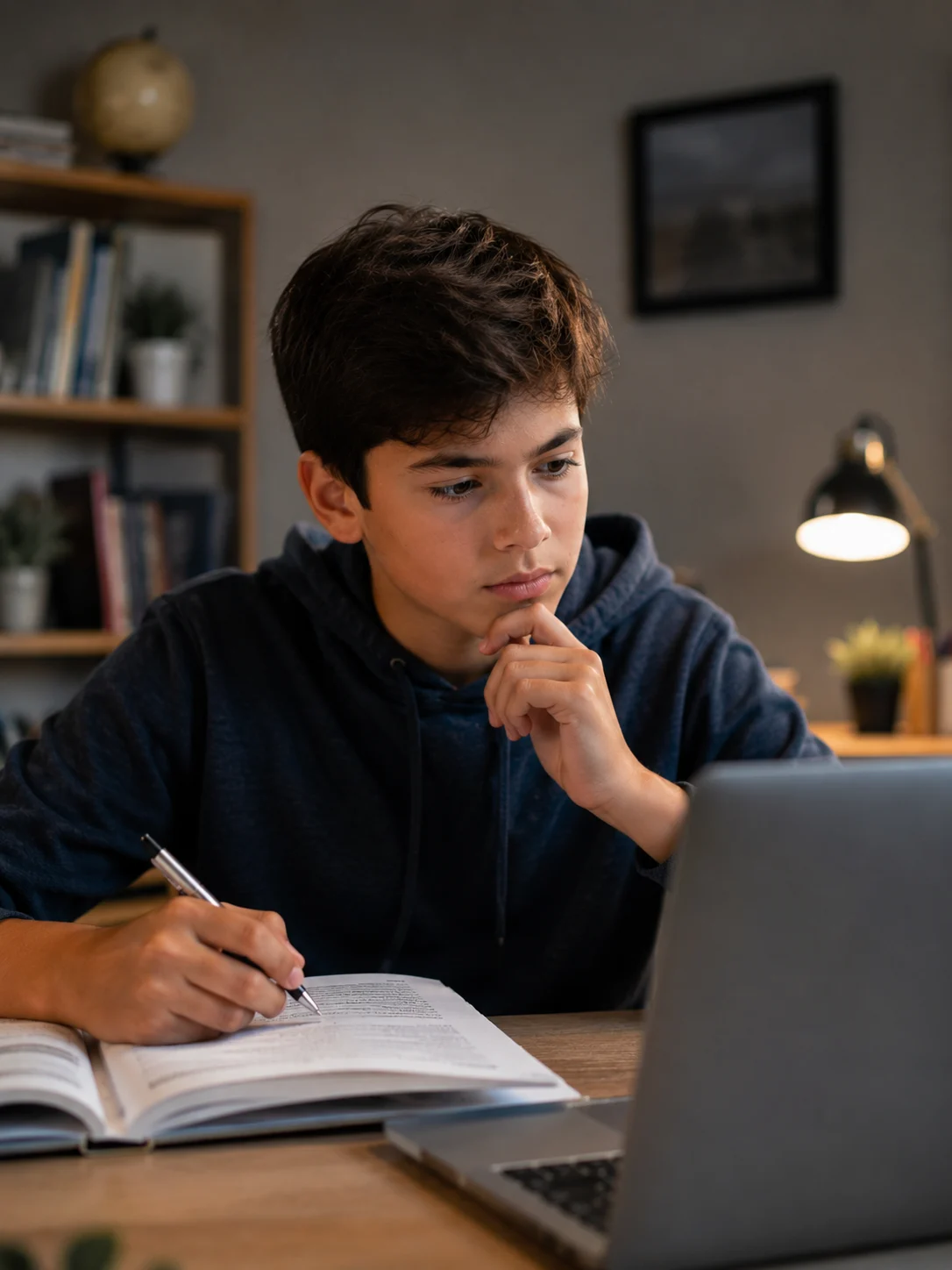 Student thinking critically about AI output